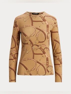 NWT Ralph Lauren Black Label Med Belting Print Equestrian Long Sleeve Shirt